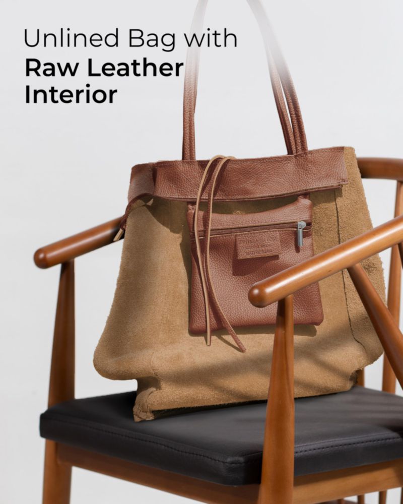 Bolso Tote TAKEASY de 37 cm Marrón de Cuero Holgado