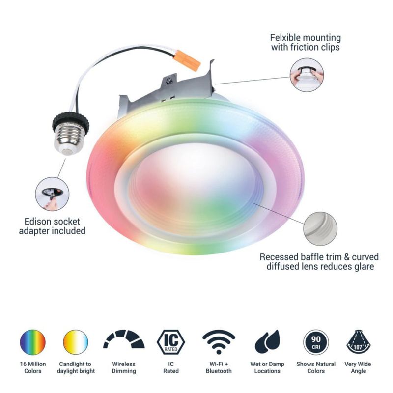 Luces LED de sustitución HALO 10 cm (paquete de 4) WiZ Pro con detección de movimiento