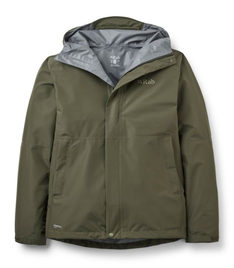 Abrigo Rab Downpour Impermeable XL Army para hombre