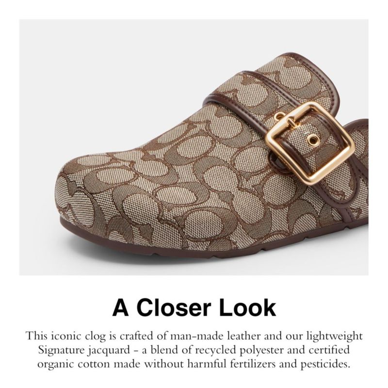Zuecos de mujer Coach Archival Buckle Jacquard roble/arce talla 5
