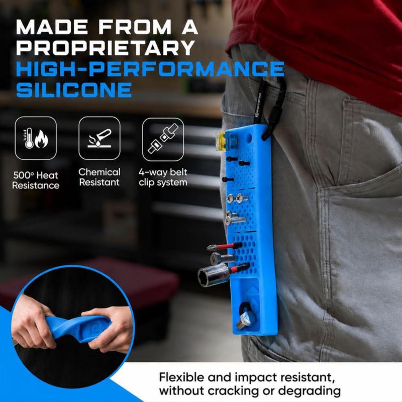 Organizador de Tornillos Boltster Magnético de Silicona Azul
