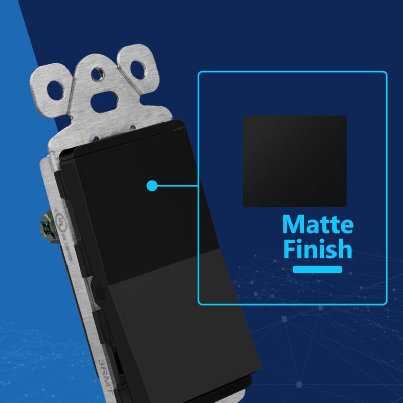 Interruptor de luz LIDER 15A 120-277VAC negro mate