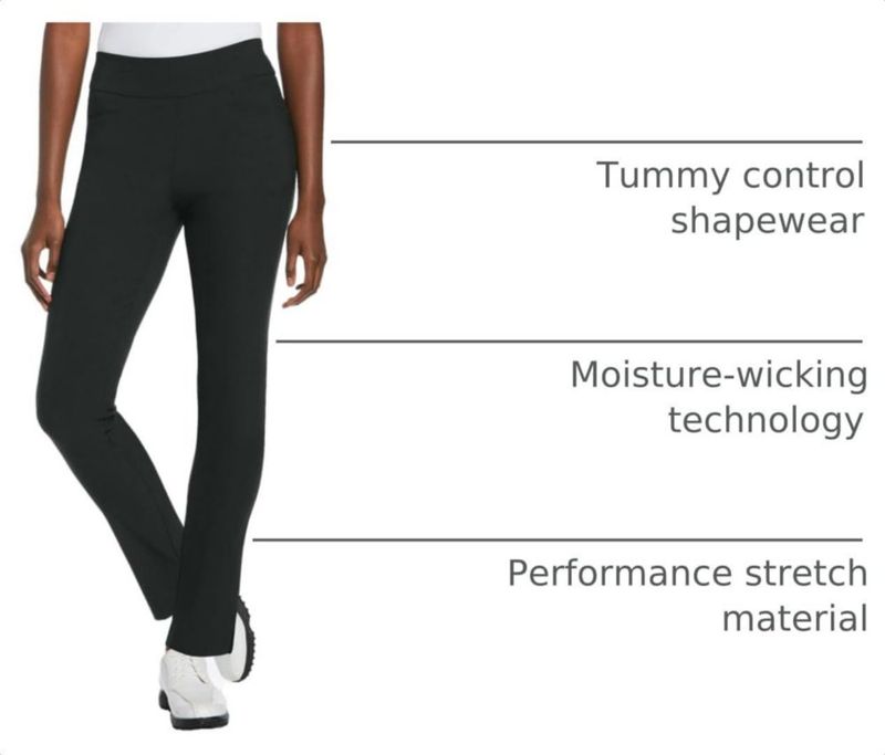 Pantalones PGA TOUR talla XL negro con control del abdomen estilo pull‑on