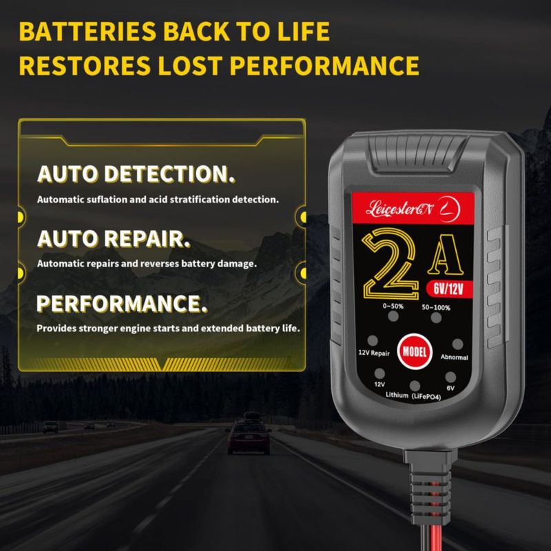 Cargador Inteligente de Flotación 2A 6V/12V LEICESTERCN