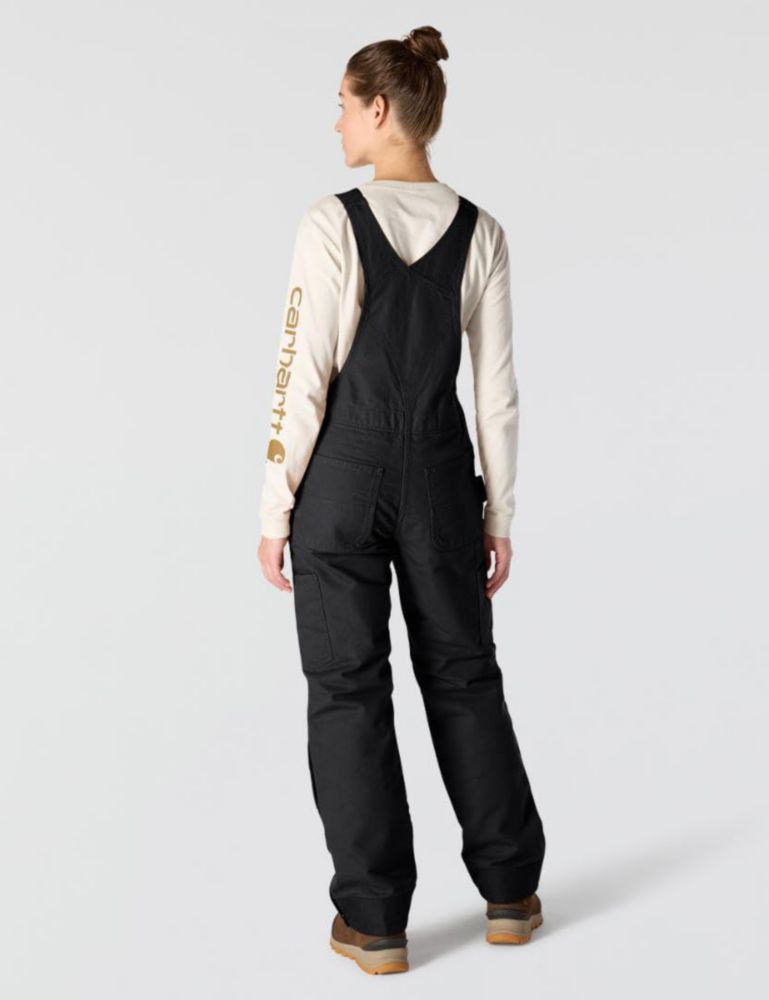 Overol tipo peto Carhartt negro talla pequeña con aislamiento y tela duck