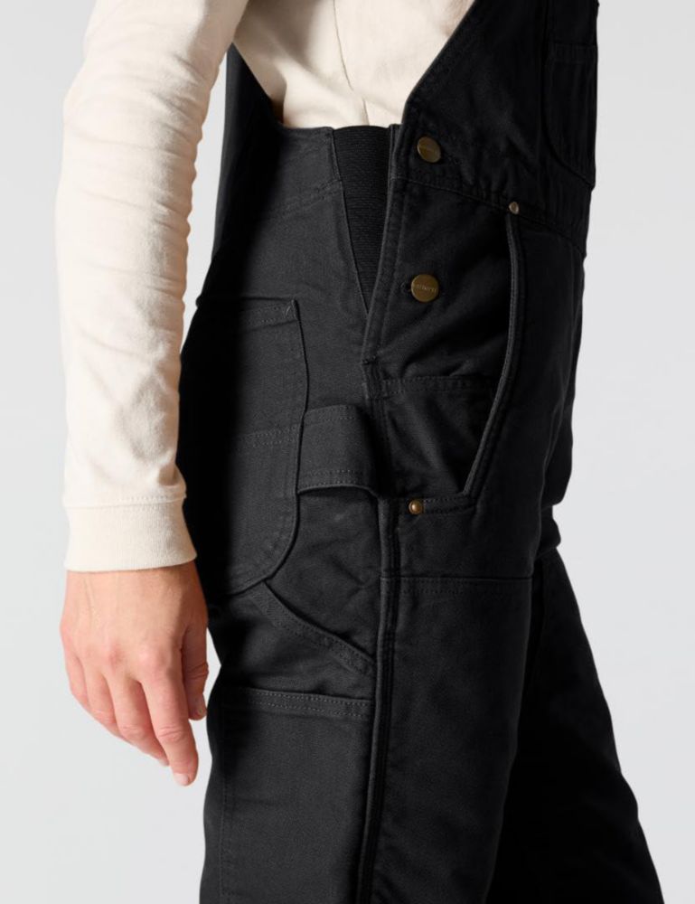 Overol tipo peto Carhartt negro talla pequeña con aislamiento y tela duck