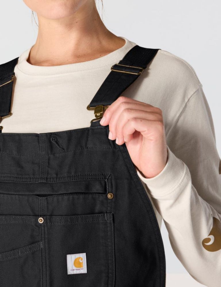 Overol tipo peto Carhartt negro talla pequeña con aislamiento y tela duck