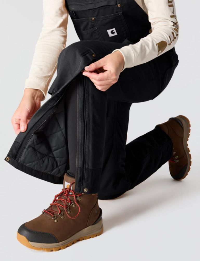 Overol tipo peto Carhartt negro talla pequeña con aislamiento y tela duck