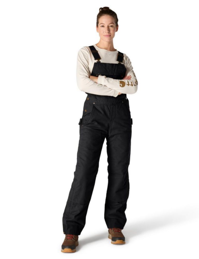 Overol tipo peto Carhartt negro talla pequeña con aislamiento y tela duck