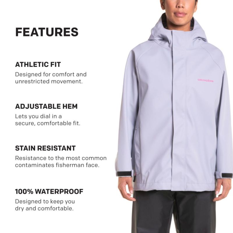 Chaqueta Grundéns Neptune para mujer gris cielo talla grande