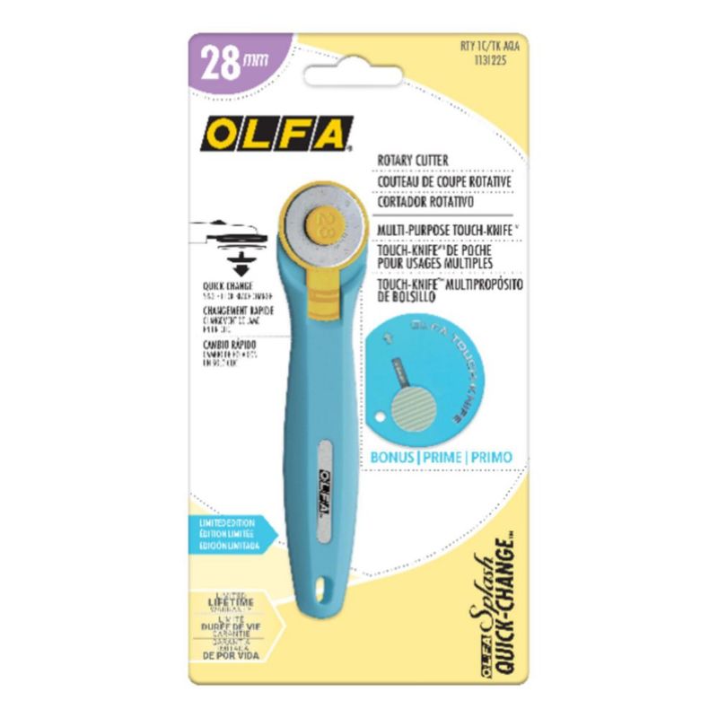 Cortador Rotativo OLFA 28 mm con Cuchillo de Precisión Aqua
