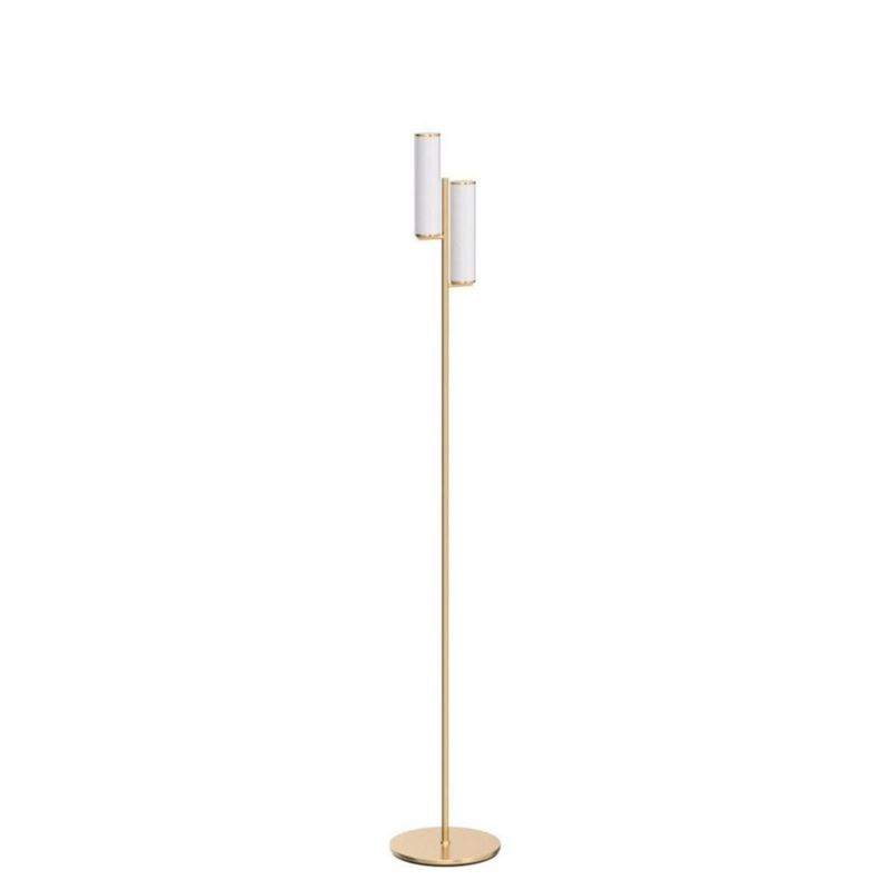 Lámpara de pie Brightech Gemini regulable dorada de 2 luces