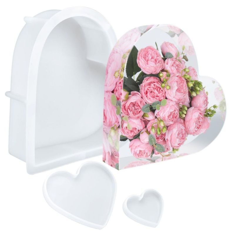 Molde de Resina KISREL en Forma de Corazón - Pack de 3