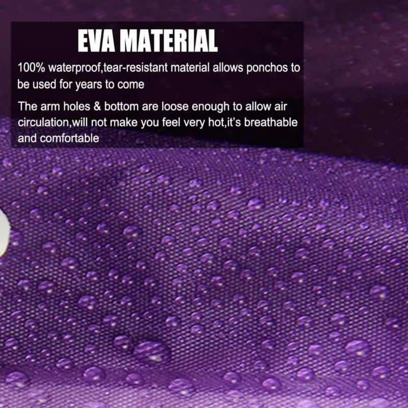 Chaquetas impermeables COOY 2 unidades color púrpura de EVA reutilizables para adultos