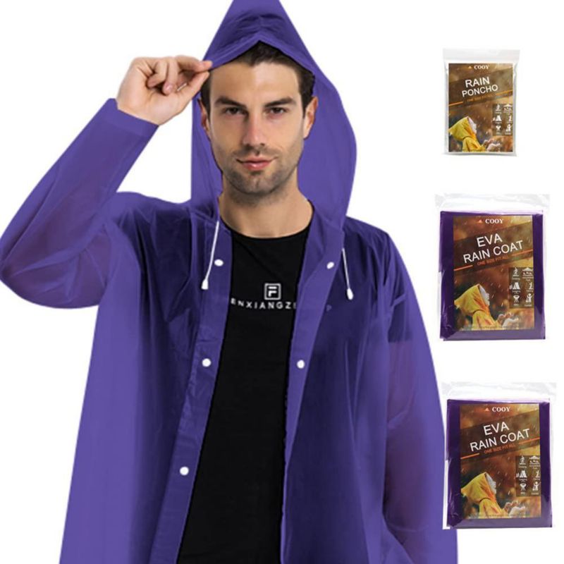 Chaquetas impermeables COOY 2 unidades color púrpura de EVA reutilizables para adultos