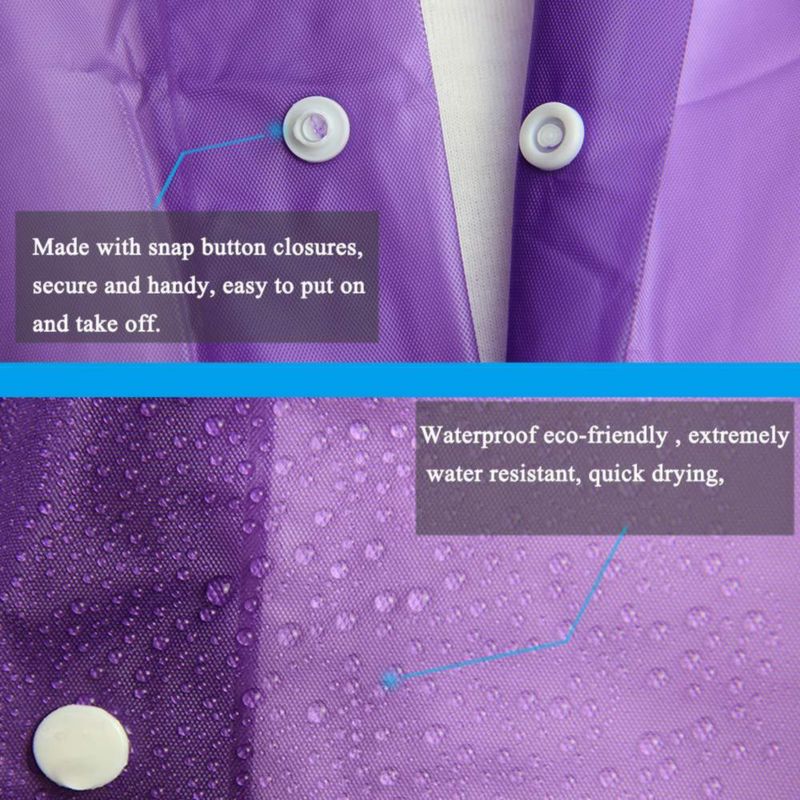 Chaquetas impermeables COOY 2 unidades color púrpura de EVA reutilizables para adultos
