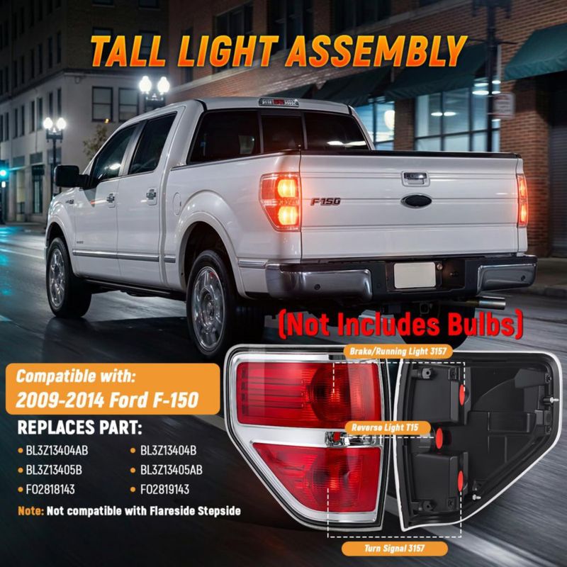 Luces traseras SHINEHOME Ford F150 2009‑2014 impermeables IP68