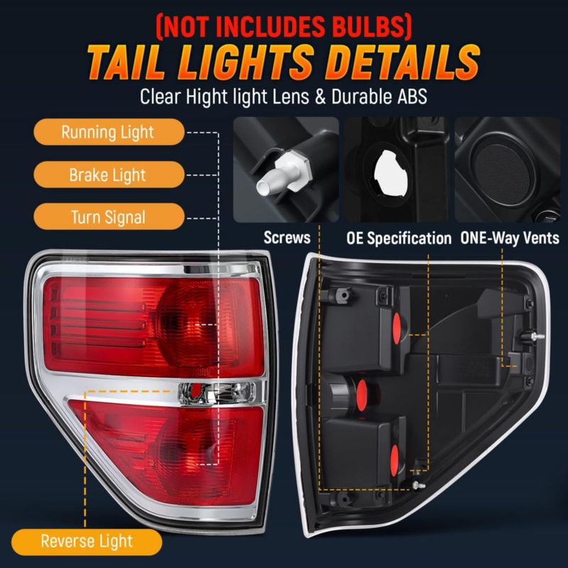 Luces traseras SHINEHOME Ford F150 2009‑2014 impermeables IP68