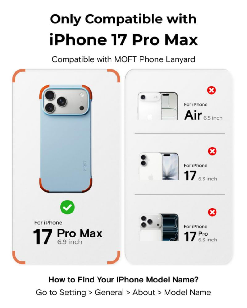 Funda MOFT para iPhone 17 Pro Max de 075 mm en cuero vegano