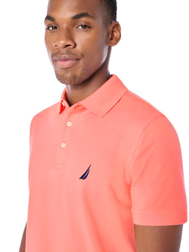 Camisa Polo Nautica de Algodón Piqué Elástico Coral Pálido Talla M