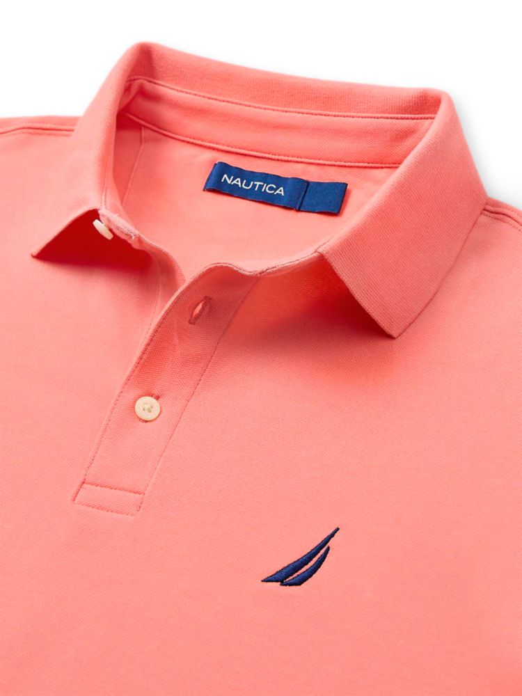 Camisa Polo Nautica de Algodón Piqué Elástico Coral Pálido Talla M