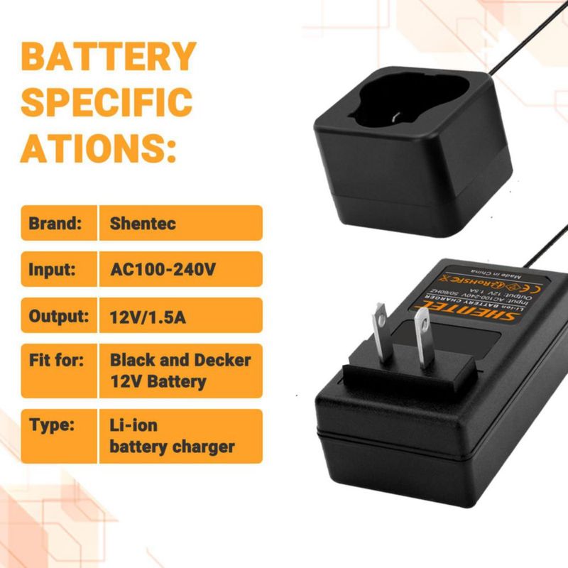 Cargador de Baterías Shentec 12V 1-1.5A 100-240V