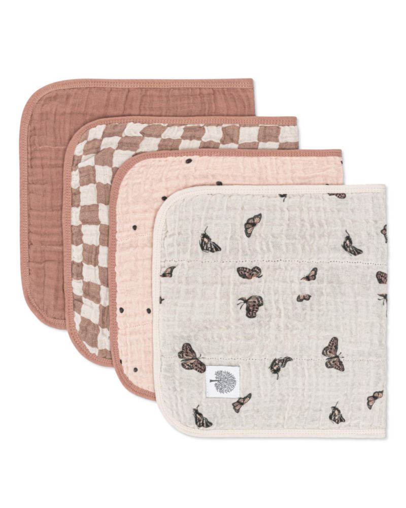 Pañuelo Parker Baby Co. 51 cm x 28 cm Pack de 4 Mariposa