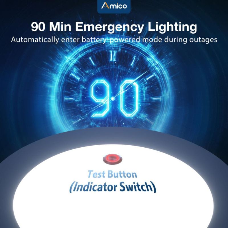 Luces LED empotradas Amico 15 cm paquete de 2 unidades respaldo de 90 min