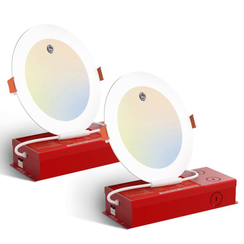 Luces LED empotradas Amico 15 cm paquete de 2 unidades respaldo de 90 min
