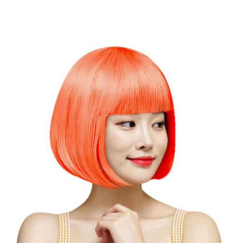 Set de 4 pelucas CiCy Bob corto colores neón para fiesta