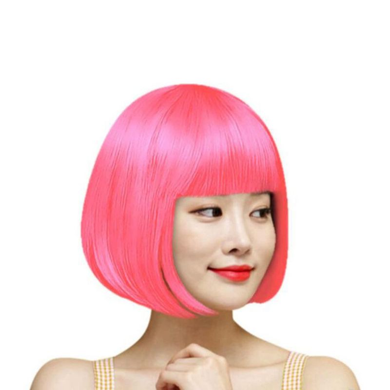 Set de 4 pelucas CiCy Bob corto colores neón para fiesta