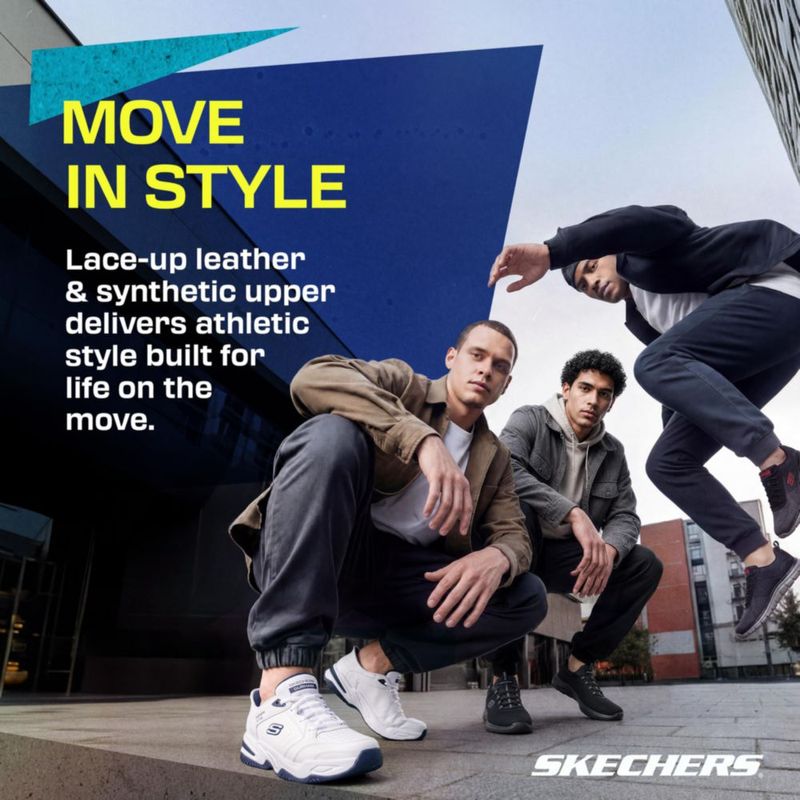 Zapatilla Skechers Durham Slip‑in Blanca/Azul Marino 30 cm