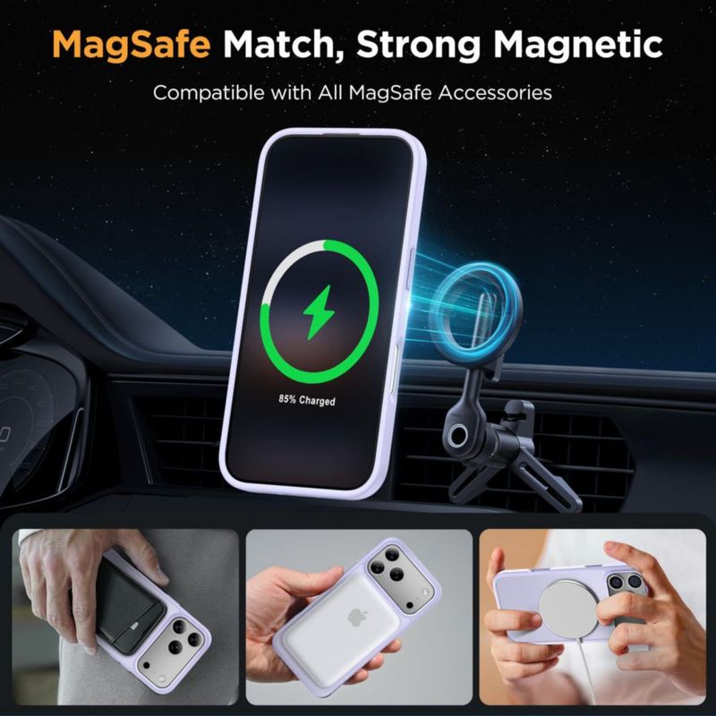 Funda Magnética Miracase para iPhone 18 Pro Max en púrpura claro