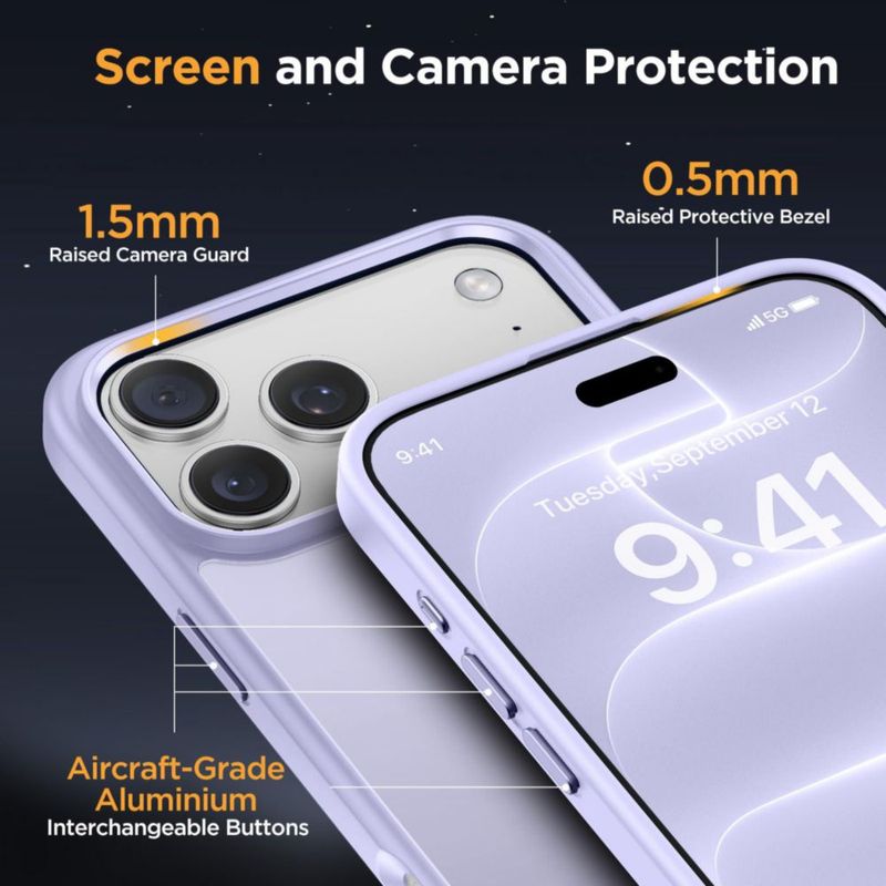 Funda Magnética Miracase para iPhone 18 Pro Max en púrpura claro
