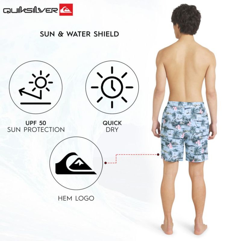 Bermudas de baño Quiksilver Grande Floral Azul Aireado