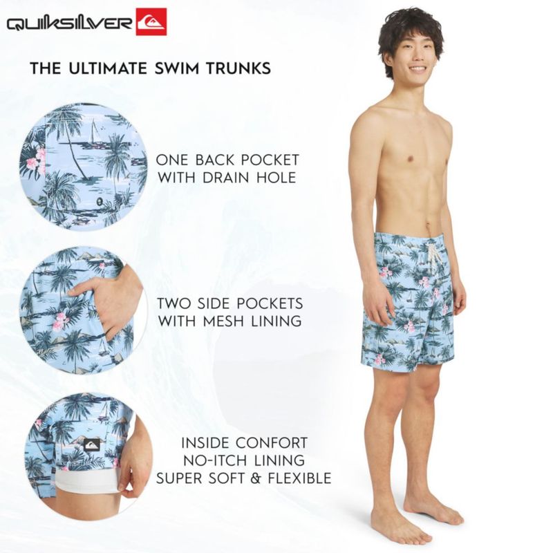 Bermudas de baño Quiksilver Grande Floral Azul Aireado