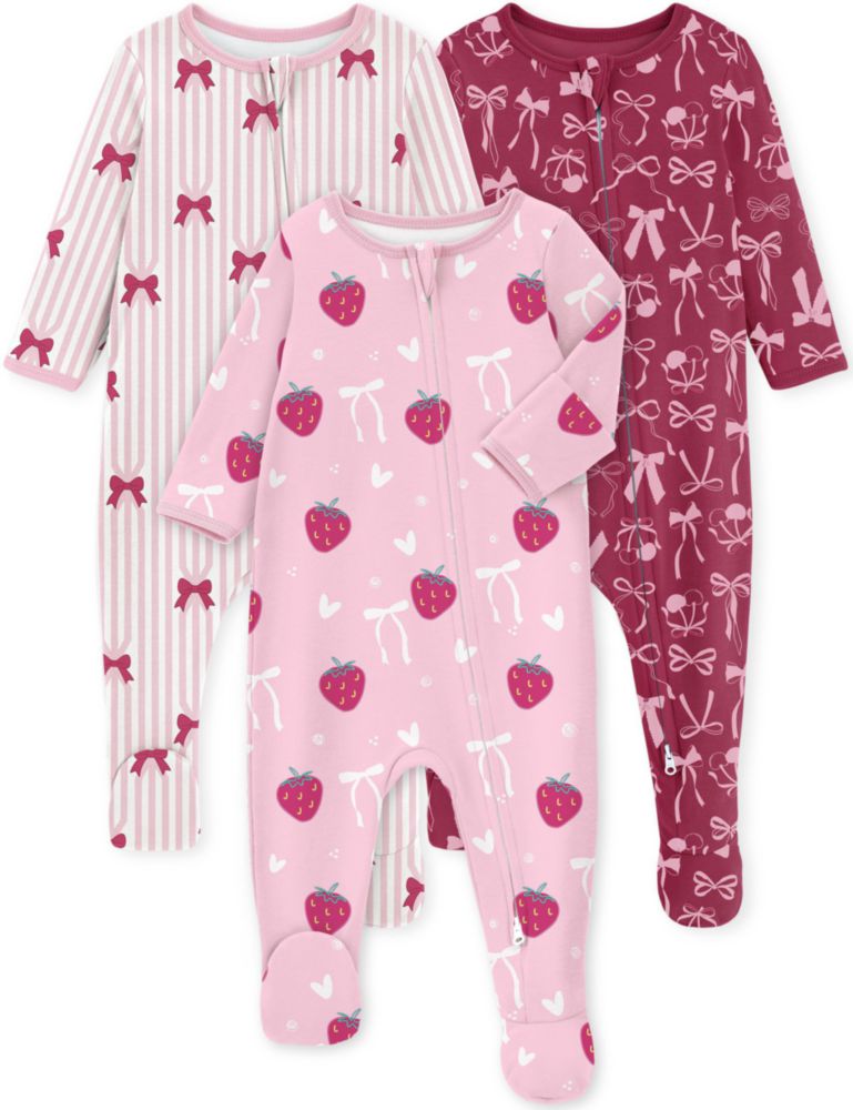 Pijamas para bebé Yoofoss Pack de 3 algodón orgánico con pies