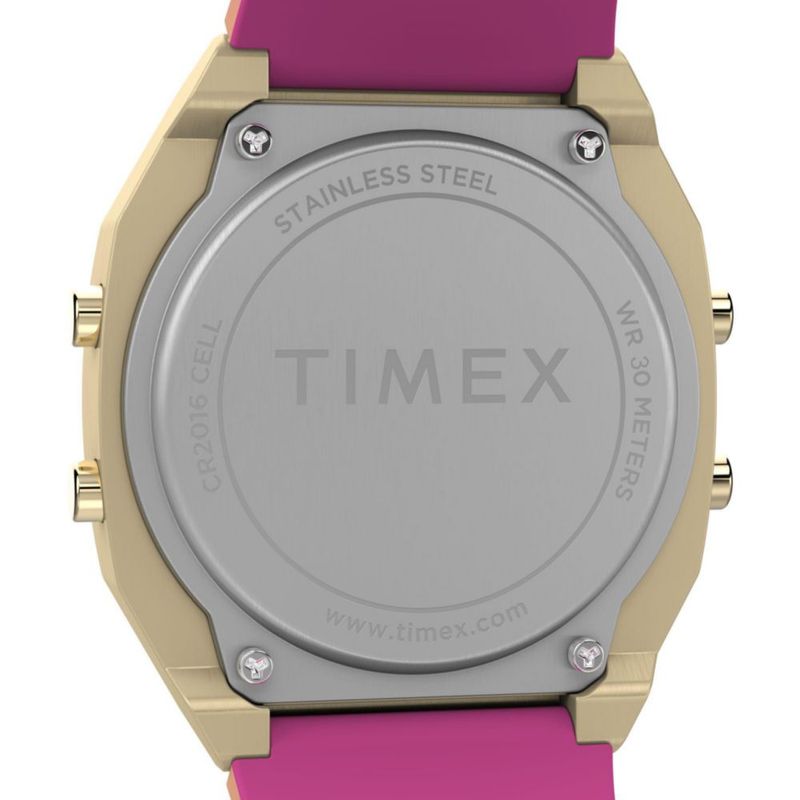 Reloj Timex T80 Unisex Acero 36 mm Correa Rosa Digital
