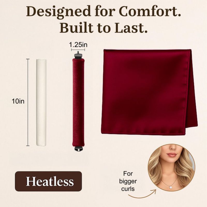 Rizador de Pelo VISOFO 3 Piezas Ruby – Set de Rizos sin Calor
