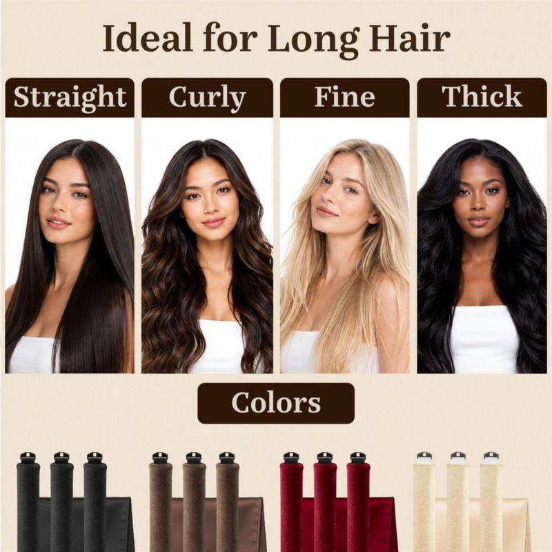 Rizador de Pelo VISOFO 3 Piezas Ruby – Set de Rizos sin Calor