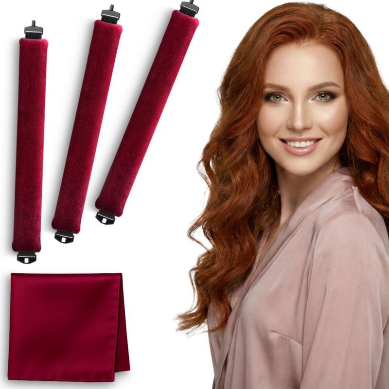 Rizador de Pelo VISOFO 3 Piezas Ruby – Set de Rizos sin Calor