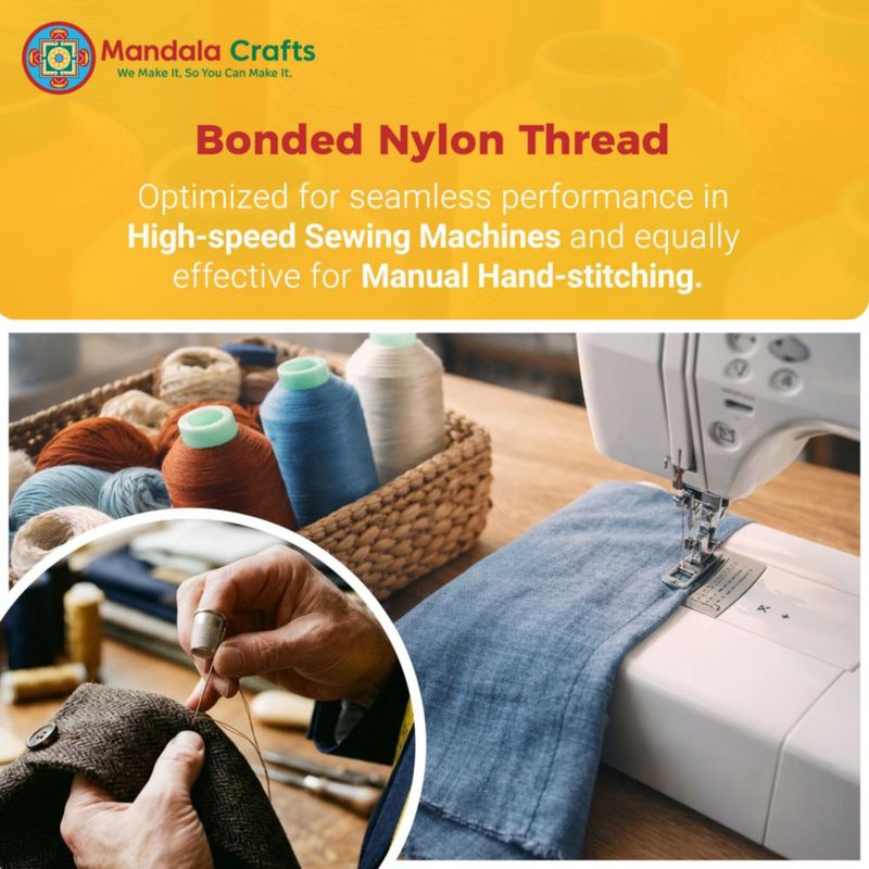 Hilo de Nylon Mandala Crafts T70 #69 210D/3 - 1500 yardas - Negro