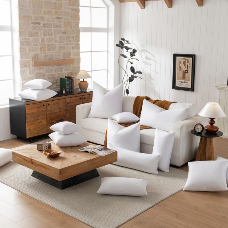 Almohada decorativa Basic Home 12 x 20 cm color blanco