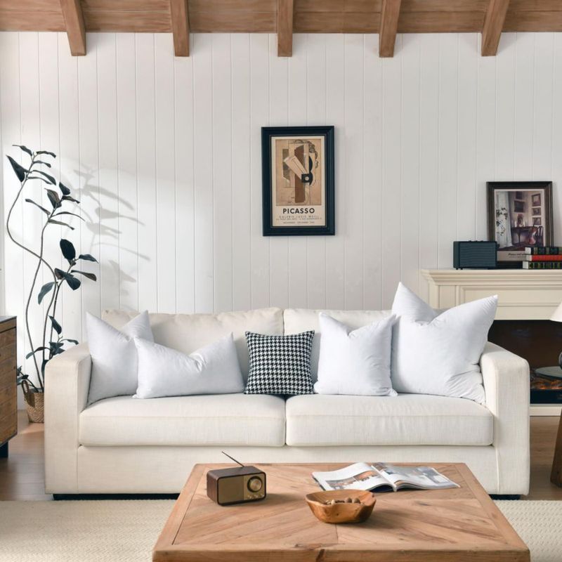 Almohada decorativa Basic Home 12 x 20 cm color blanco