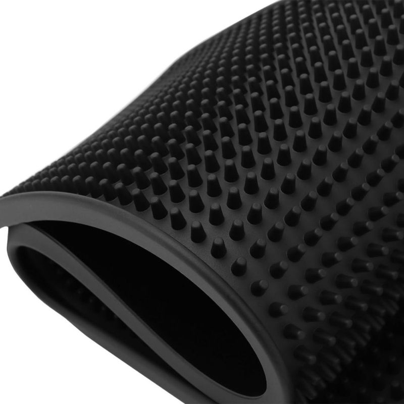 Alfombrillas de barra FUNSUEI 4 piezas 15x60 cm negras de PVC antideslizantes