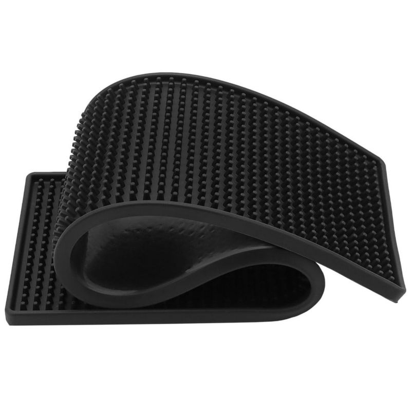 Alfombrillas de barra FUNSUEI 4 piezas 15x60 cm negras de PVC antideslizantes