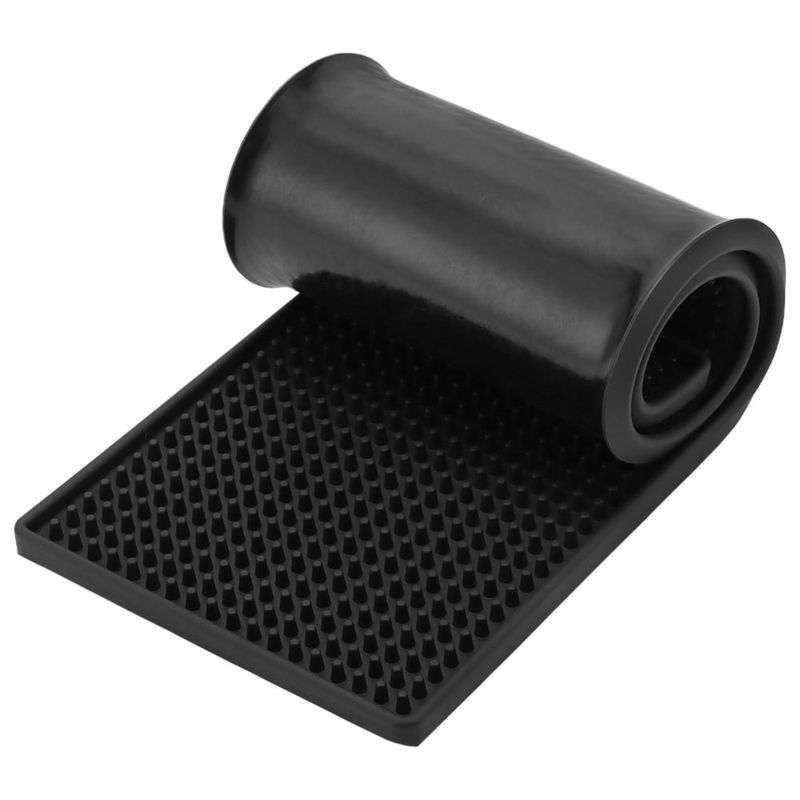 Alfombrillas de barra FUNSUEI 4 piezas 15x60 cm negras de PVC antideslizantes