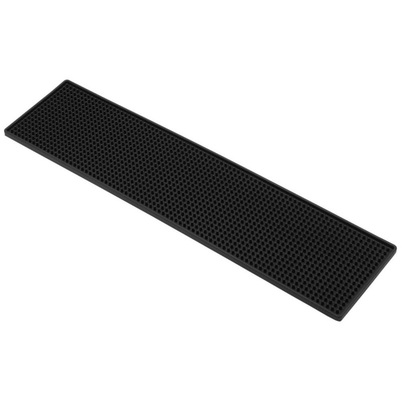 Alfombrillas de barra FUNSUEI 4 piezas 15x60 cm negras de PVC antideslizantes