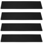Alfombrillas de barra FUNSUEI 4 piezas 15x60 cm negras de PVC antideslizantes