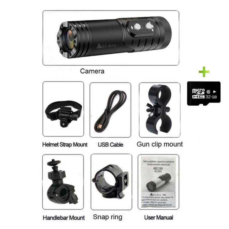 Cámara de video ABLEBRO X68 SOLO 1080P impermeable con WiFi